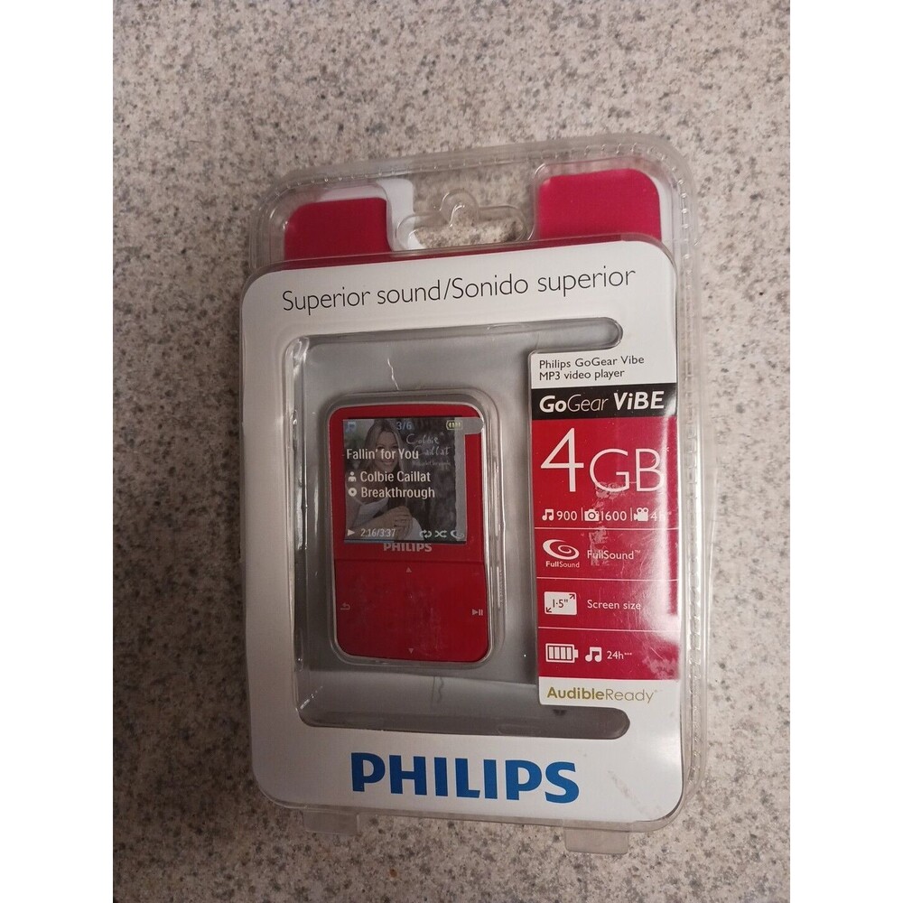 Philips GoGear Vibe 4 GB Portable MP3 Video Player Red Opened Needs Battery Read